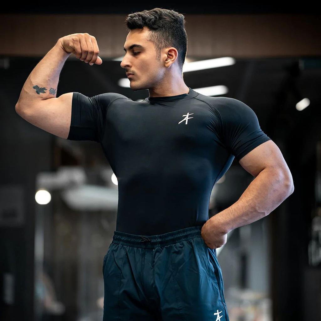 Hustle High Neck Compression T-shirt