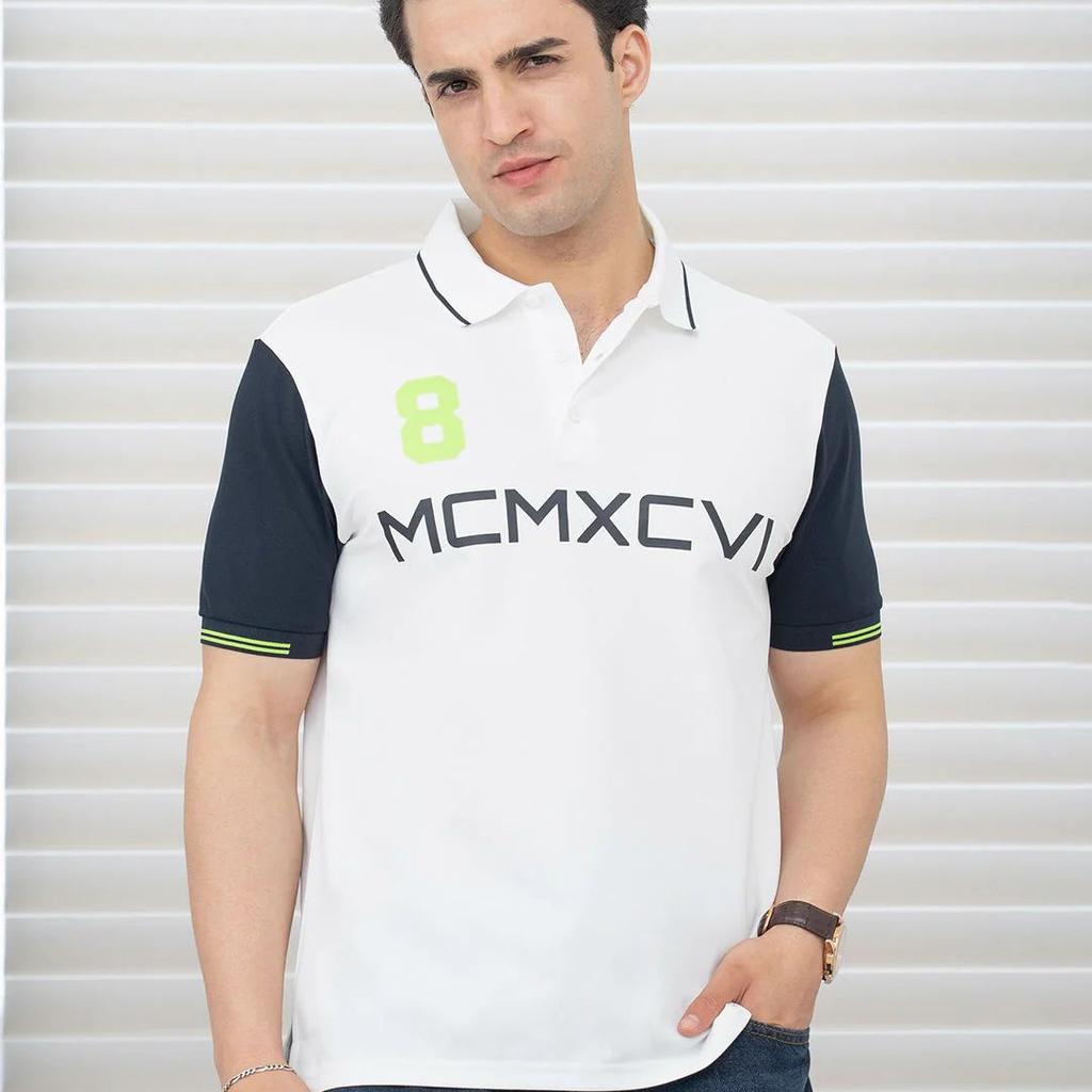 T Shirts for Men in White | Polyester Polo T Shirt
