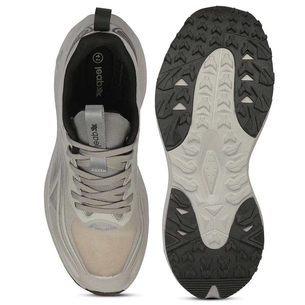 Leap7X ZQ-WFM-12 Grey Sports Walking Non Lacing Shoes for Men by Liberty — photo 4