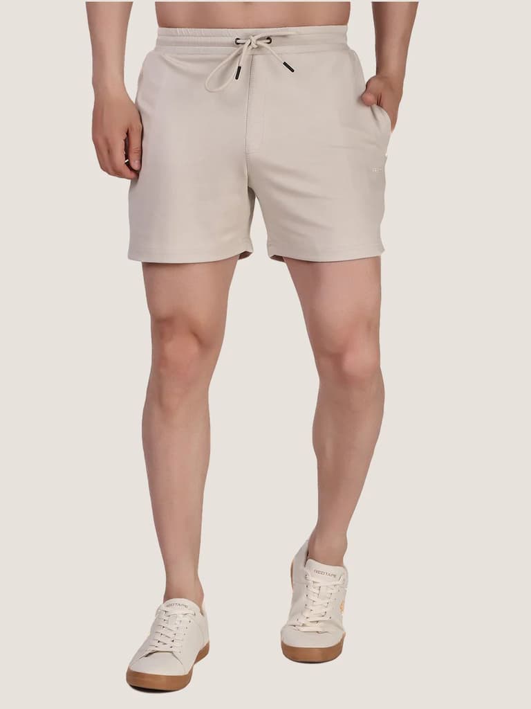 Unisex Ecru Colourblock Half Sleeve Co-Ord Set — photo 8