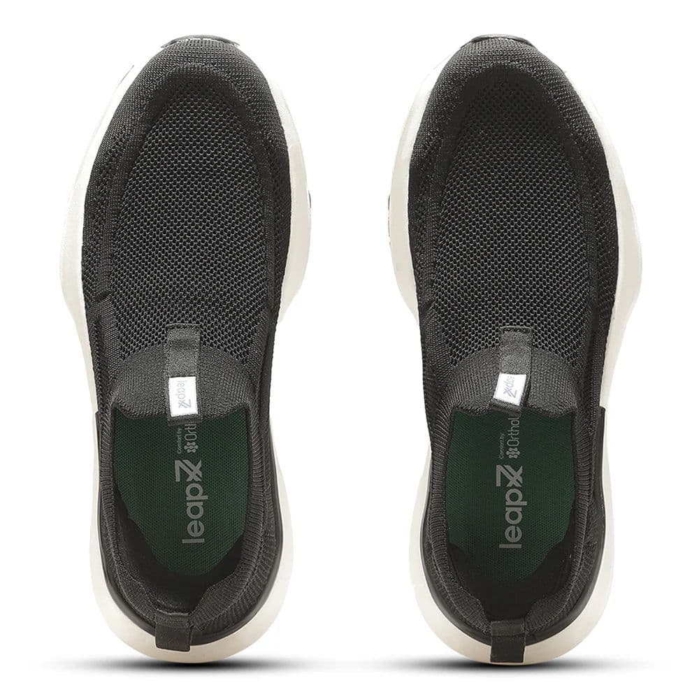 Leap7X by Liberty Men's CHICAGO-1 Black Slip-On Walking Shoes - EAZYGO Technology with Ortholite Insole — photo 9