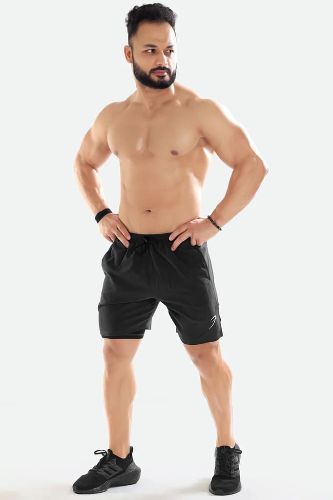 2 in 1 Compression Shorts Dark Grey — photo 4
