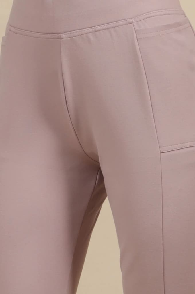 Light Purple Bootcut Yoga Pants with Side Pockets — photo 7