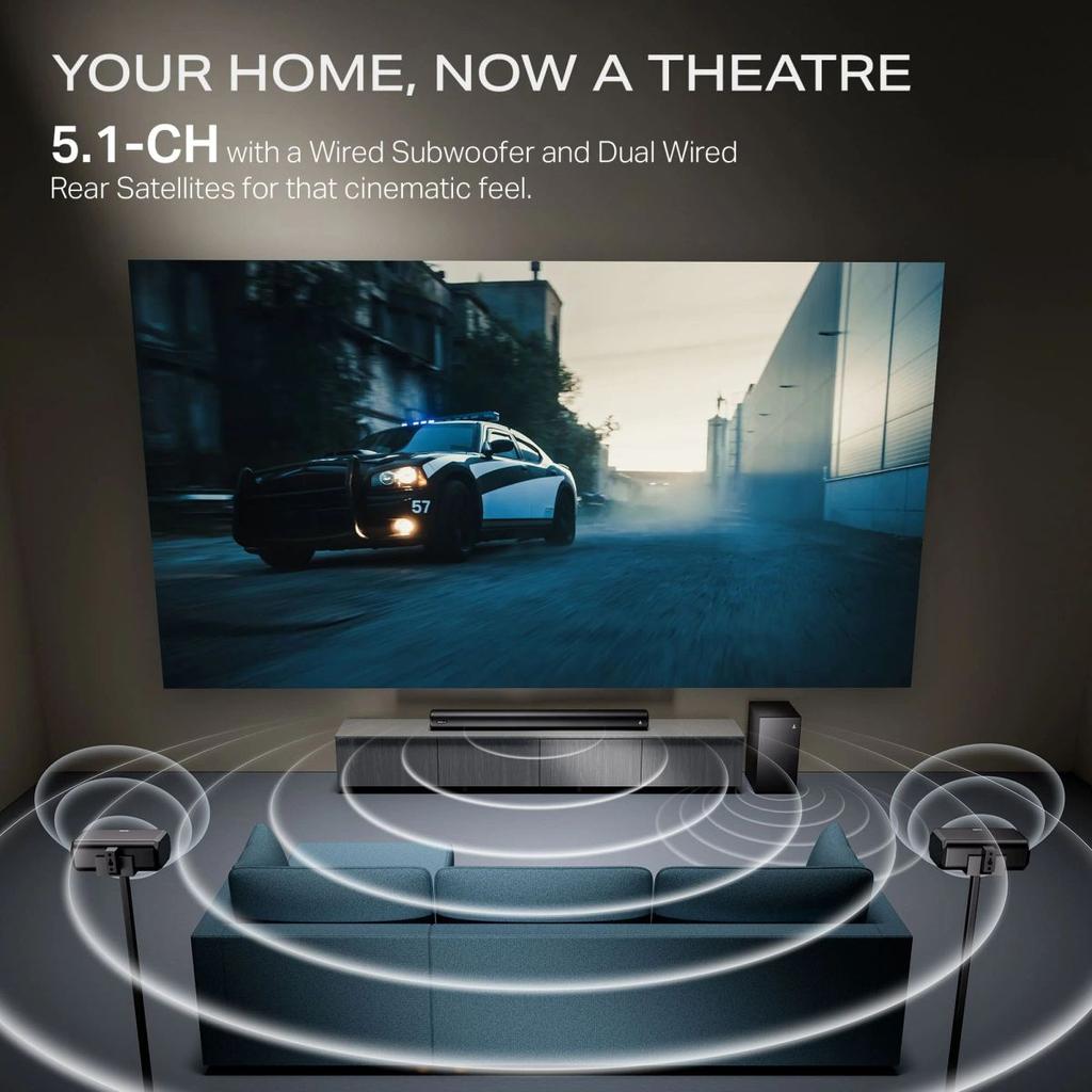 boAt Aavante Prime 5.1 5000D | 500W 5.1 Channel Soundbar with Wired Subwoofer, Satellites & Multi-Connectivity — photo 4