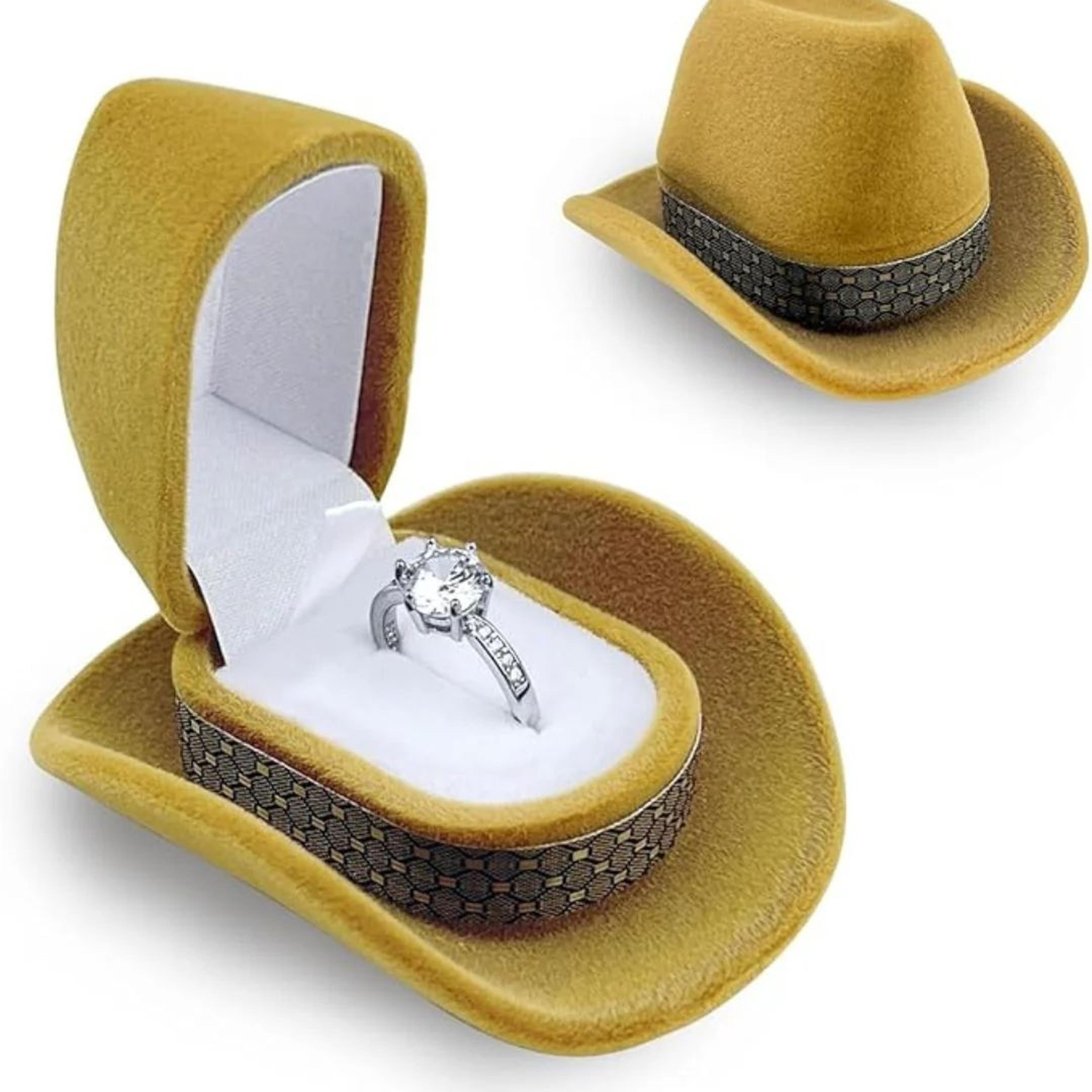 Cowboy Hat Velvet Ring Box – Add-On Only
