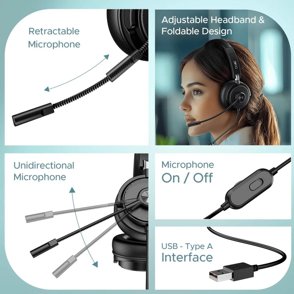 Bassheads 900 Pro | Wired Headphone with 40mm Drivers, 5W Power Output, 1.5m Cable Length, USB Plug & Play — photo 2