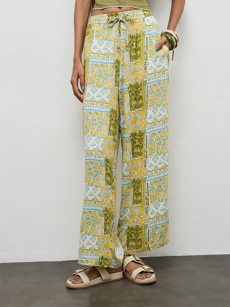 Bombay Paisley Multicolor Printed Palazzos — photo 2