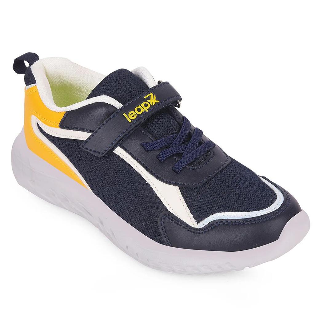 LEAP7X Navy Blue Sports Non Lacing Walking Shoes for Kids HINKS-15E by Liberty