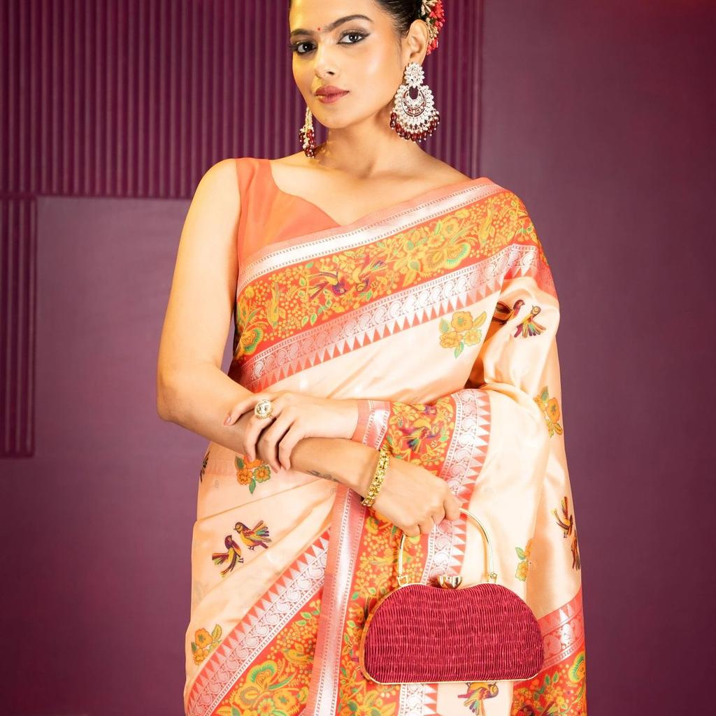 Mimosa Women's Woven Design Banarasi Style Art Silk Saree With Blouse Piece : SA00001992PCFREE