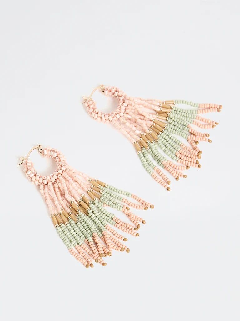 Westside Accessories Multicolour Beaded Dangler Earrings — photo 2