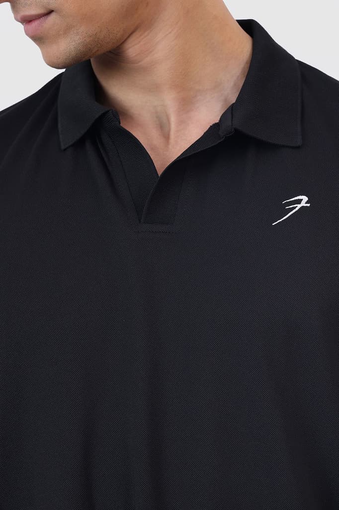 Noir Oversized Polo T-shirt Black — photo 3