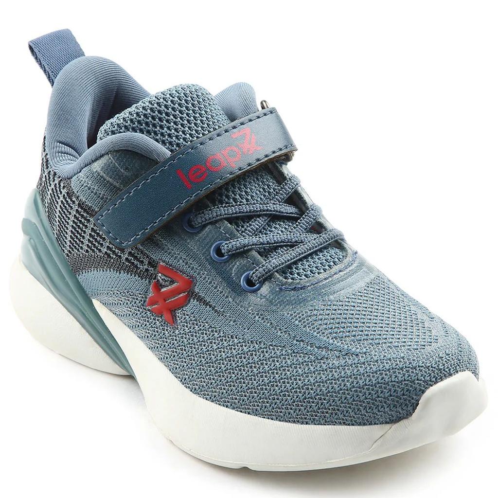Leap7x Blue Sports Lacing Running Shoes For Kids COVER-02 By Liberty