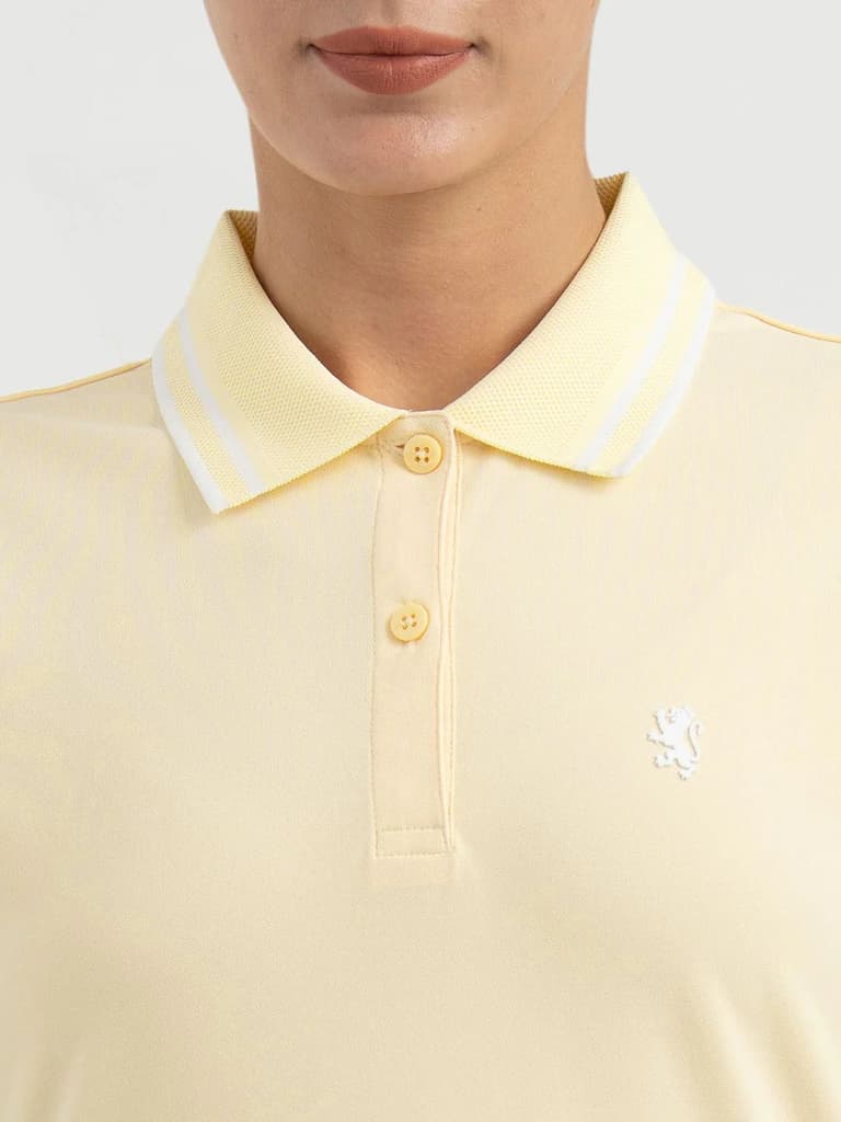 Polo T Shirts for Women in Pastel Yellow — photo 4