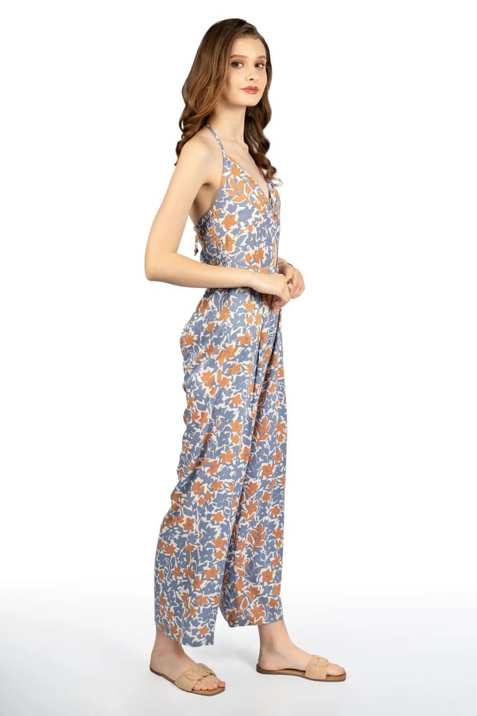 Multicolour Floral Fitted Jumpsuit in Rayon — photo 4