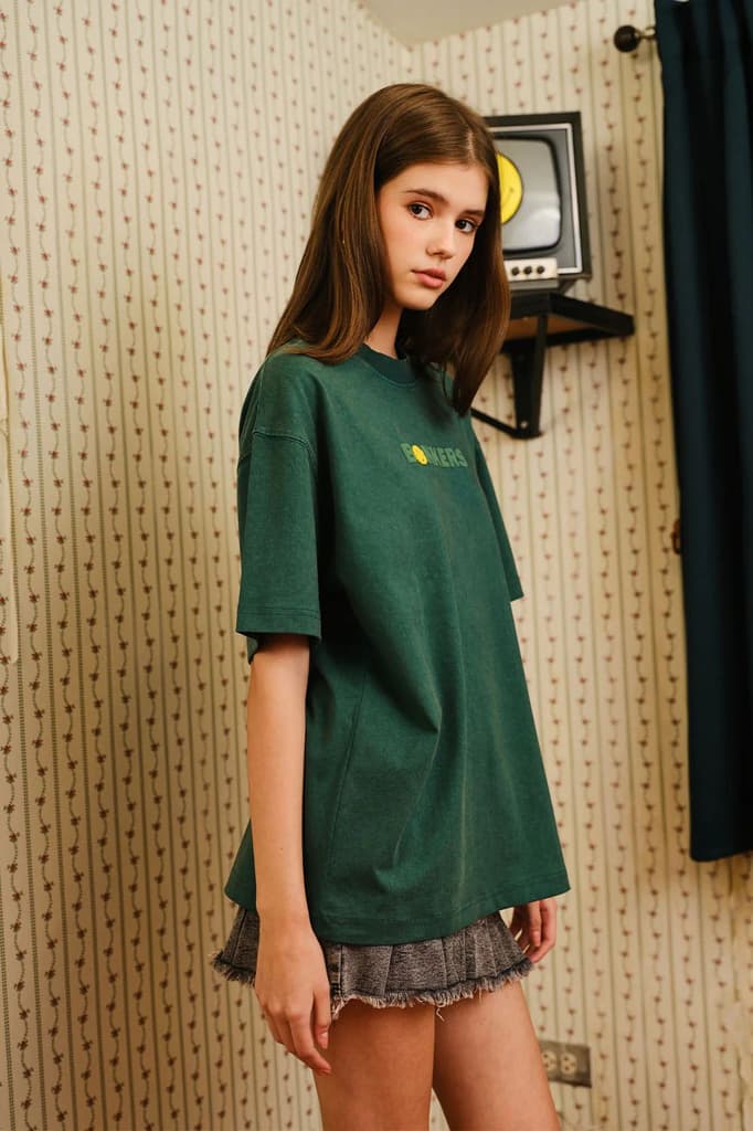 Bottle Green Smiley Originals x Bonkers Oversized T-shirt — photo 7