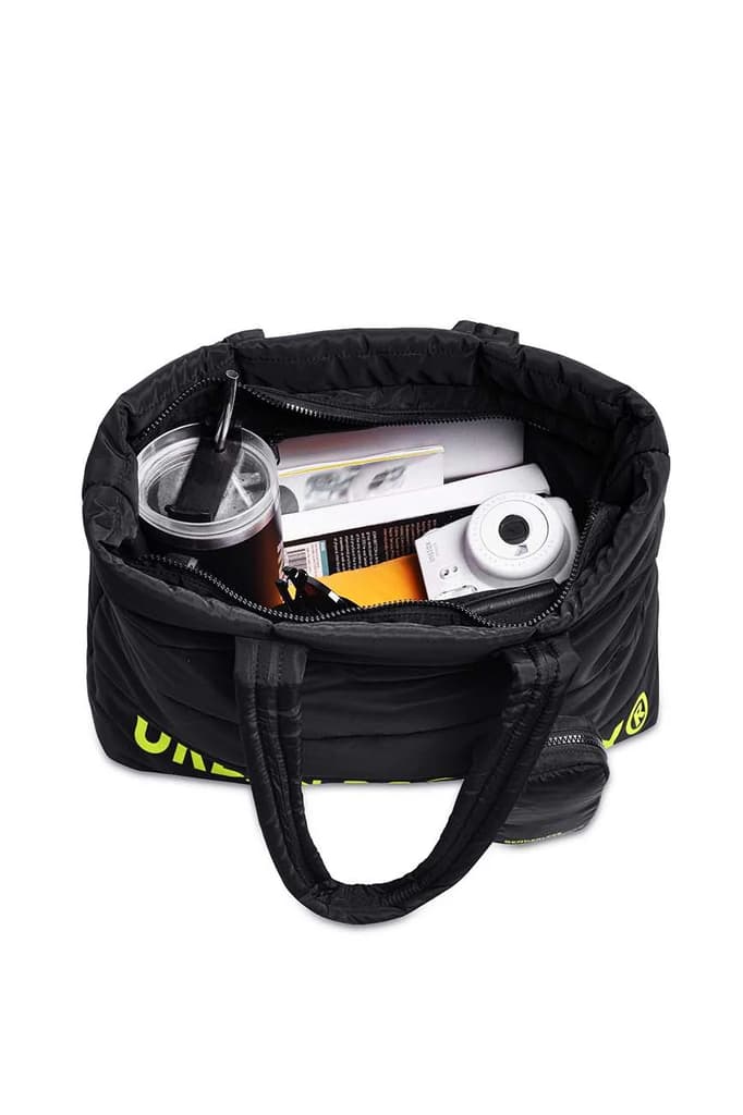 Puffer Shoulder Bag // Neon On Black