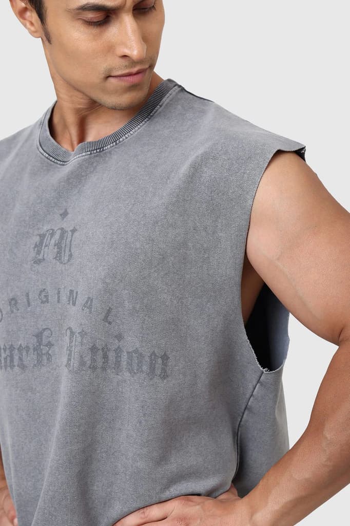 Shadow Washed Capsleeves Tank Light Grey — photo 4