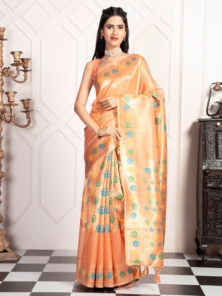 Mimosa Women's Woven Design Banarasi Style Art Silk Saree With Blouse Piece : SA00002082PCFREE — photo 2