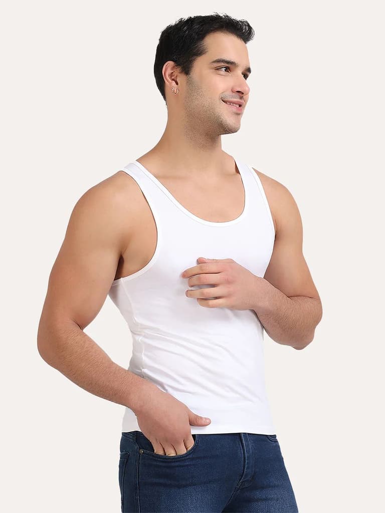 Regular Fit Organic Cotton Comfort Vest for Men-Pack of 5 — photo 9