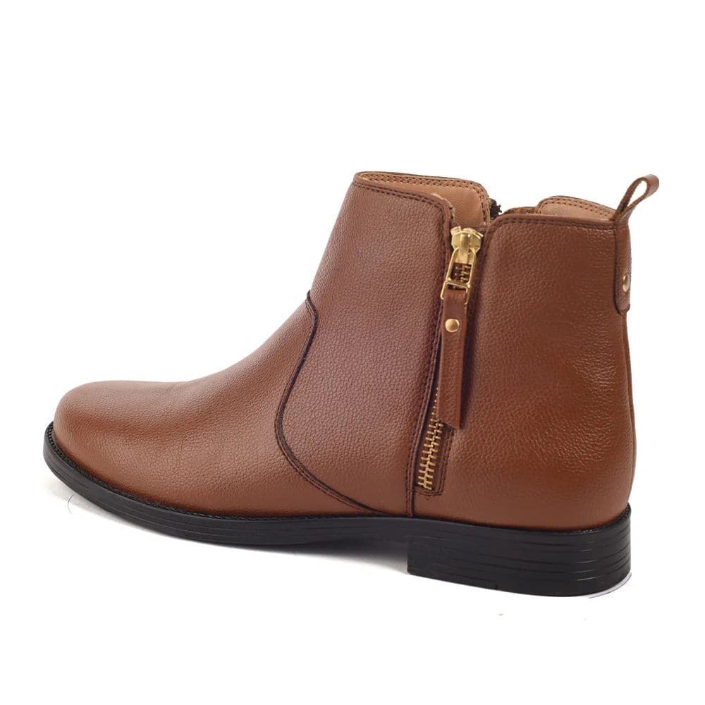 Healers Tan Casual Non Lacing Chelsea Boots For Women SOL-11 By Liberty — photo 3