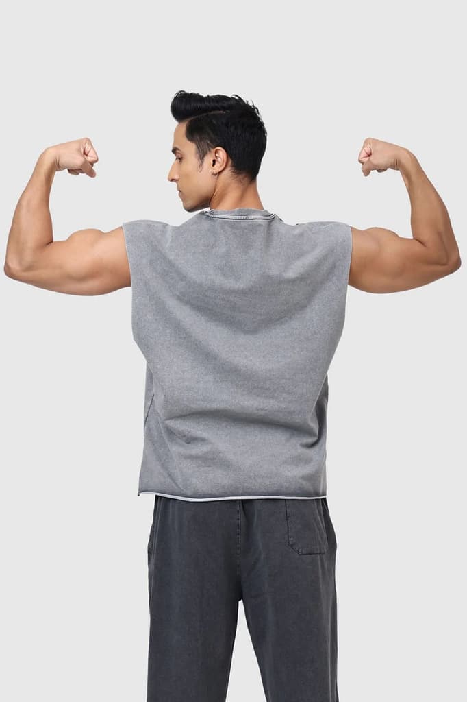 Shadow Washed Capsleeves Tank Light Grey — photo 7