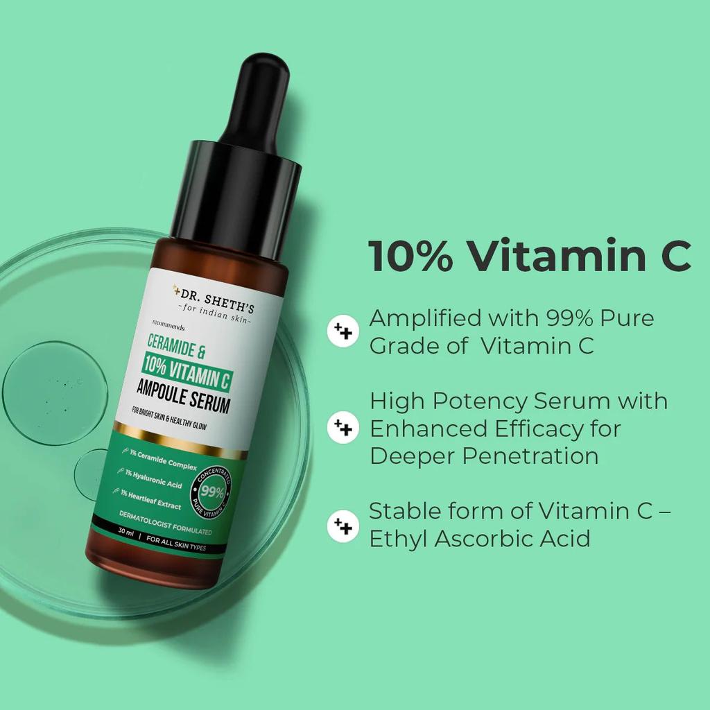 Non-Irritating Ceramide & 10% Vitamin C Ampoule Serum - 30ml