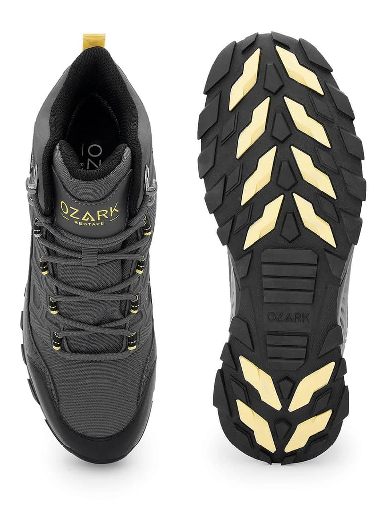 Dark Grey Trekking Shoes for Men | High-Top Outdoor — photo 5