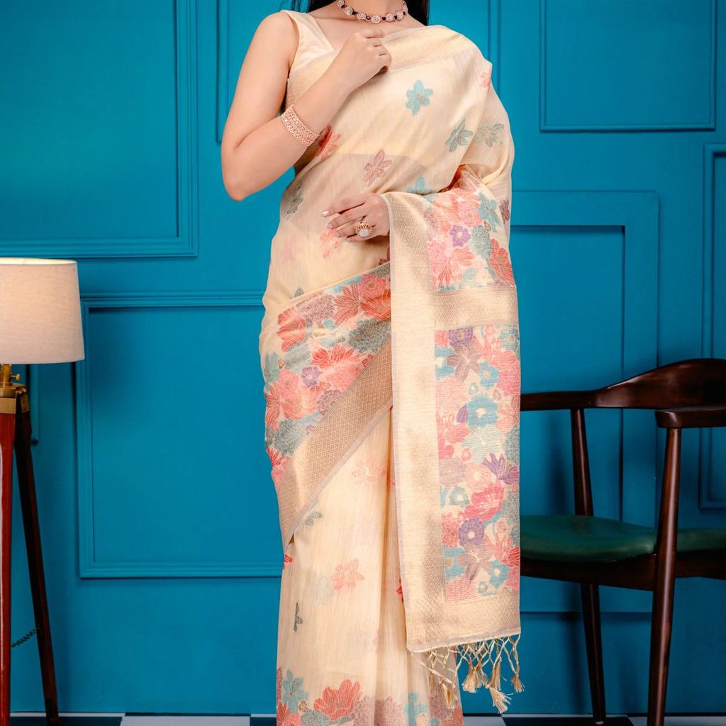 Mimosa Women's Woven Design Banarasi Style Art Silk Saree With Blouse Piece : SA00001785YLWFREE