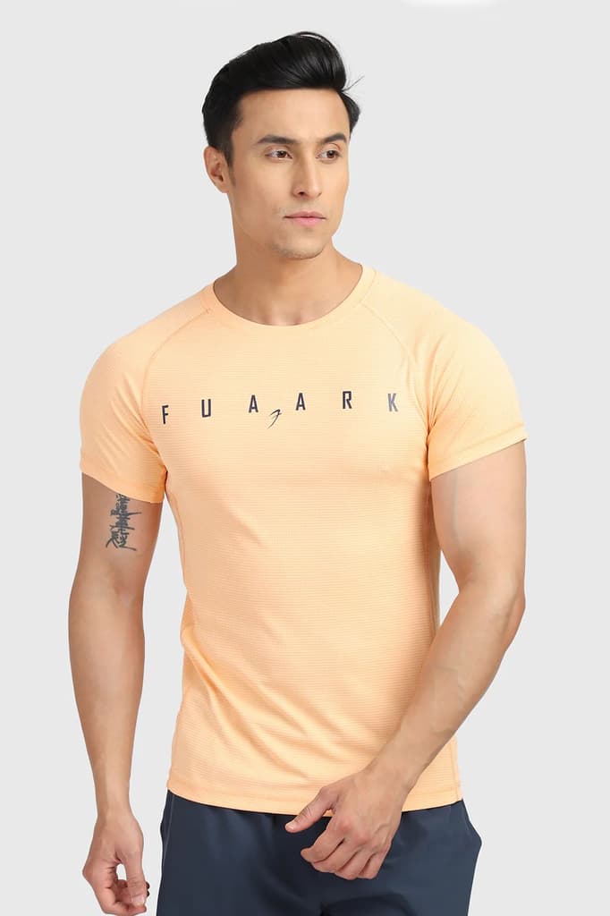 Checks T-shirt Peach — S