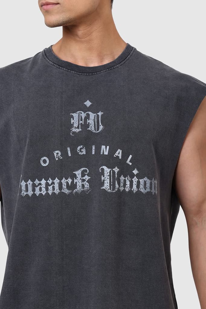 Shadow Washed Capsleeves Tank Dark Grey — photo 3