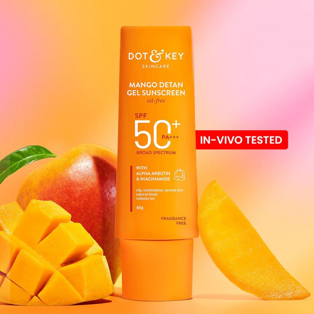 Mango Detan Sunscreen, In-Vivo Tested SPF 50+ PA++++ — 80g