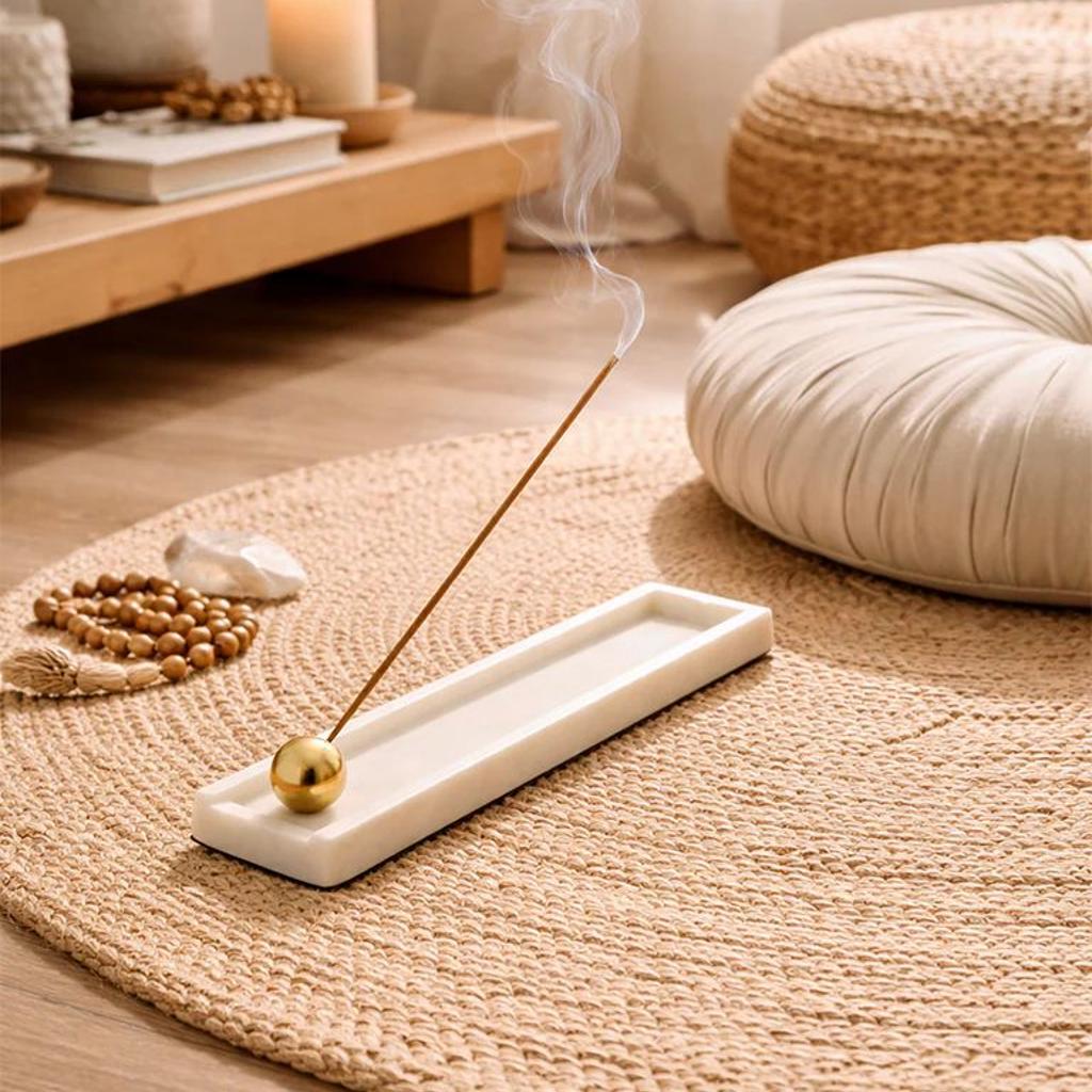 Westside Home White Marble Incense Holder