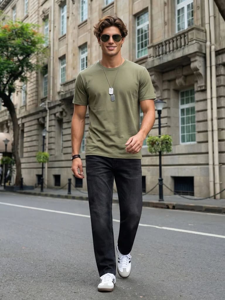Men's Black Relaxed Fit Washed Denim Jeans Non-Stretchable — photo 4