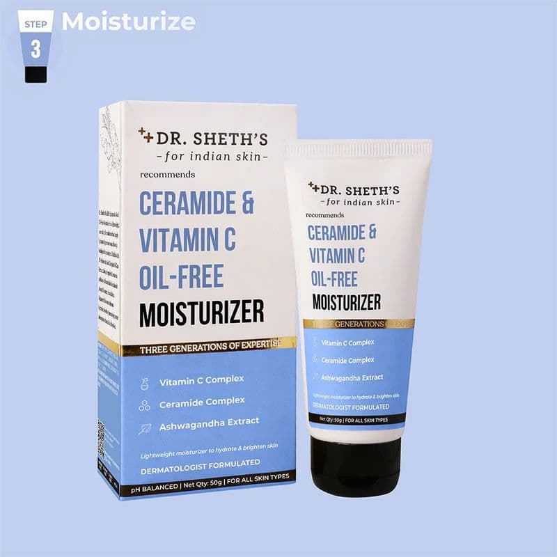 Ceramide & Vitamin C Oil-Free Moisturizer - 50g (Pack of 2)