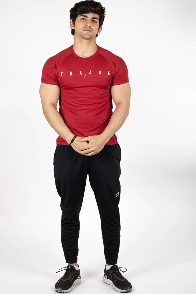 Checks T-shirt Maroon — photo 2