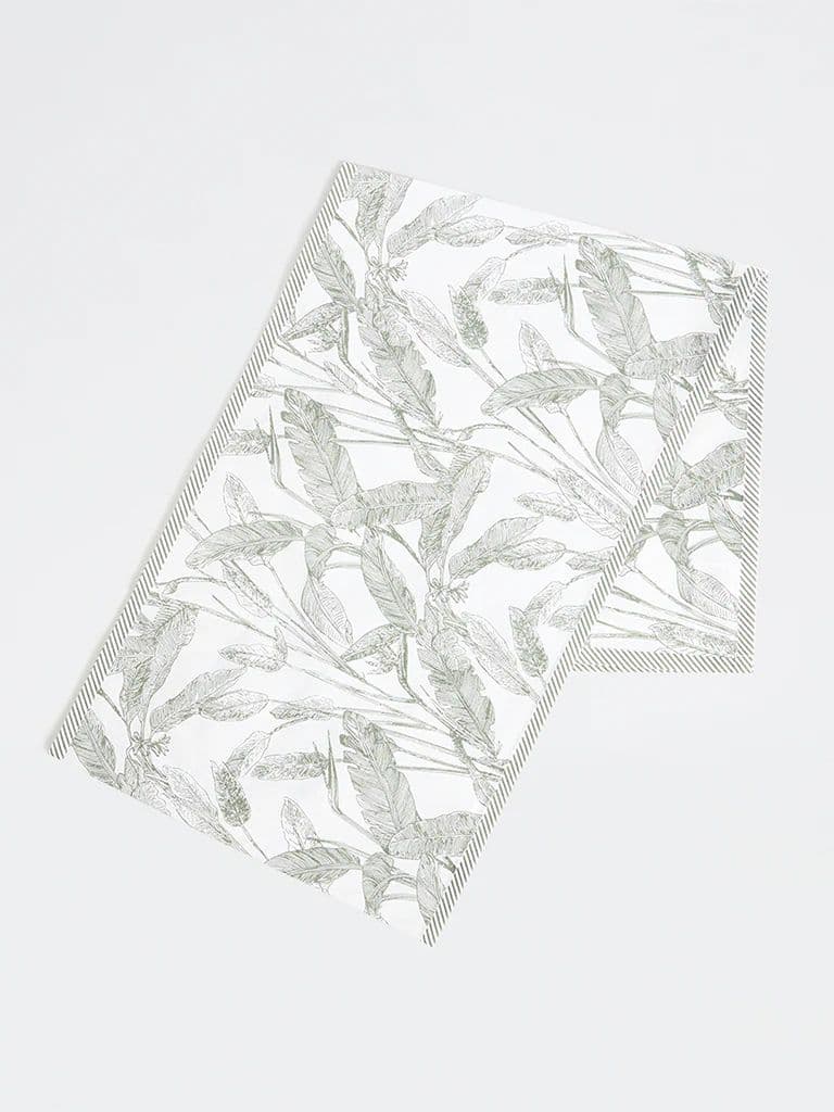 Westside Home Green Botanical Printed Table Runner — photo 3