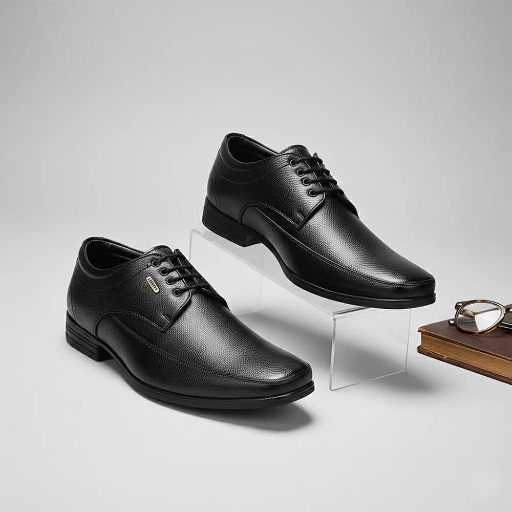 Fortune Black Formal Lacing Derby Shoes For Men HML-88E By Liberty — photo 2