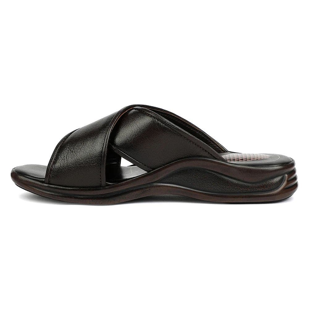 Healers Brown Formal Slip on Slippers for Men 2013-121 by Liberty — photo 3