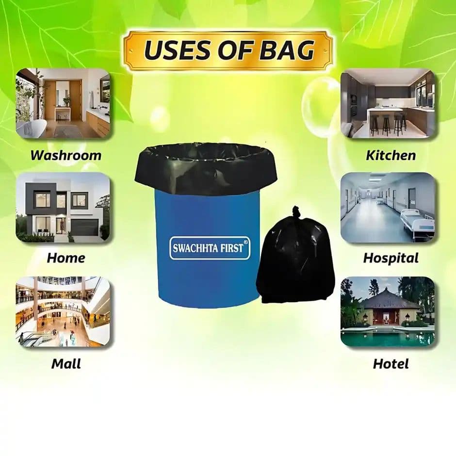 Swachhta First Bio Degradable Garbage Bags - Black Medium (19 x 21 Inches) — photo 3