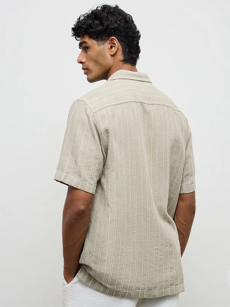 ETA Light Sage Nature-Inspired Relaxed-Fit Cotton Shirt — photo 4