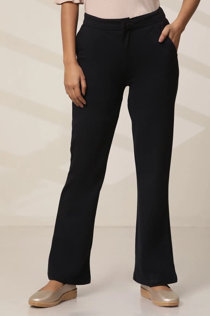 Navy Blue Boot Cut Flared Pants — photo 2