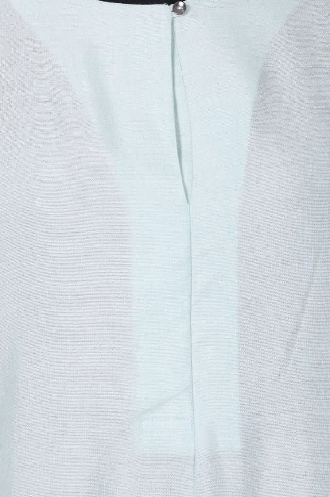 Blue Solid Rayon Straight Kurta — photo 2