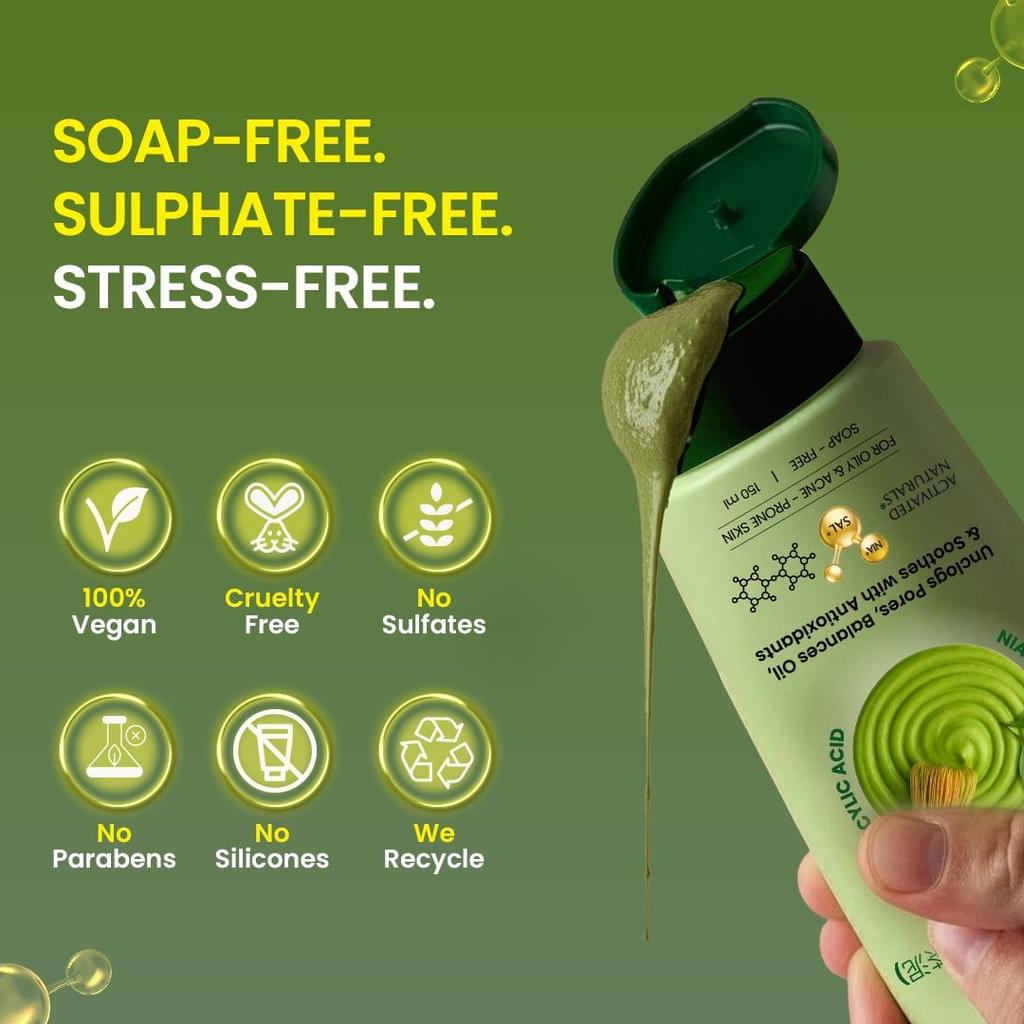 Japanese Matcha Mud Face Wash Purifies & Balances Oily Skin