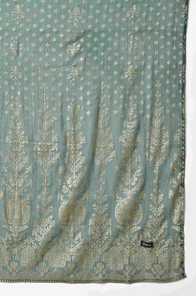 Green Silver Chiffon Printed Dupatta — photo 7