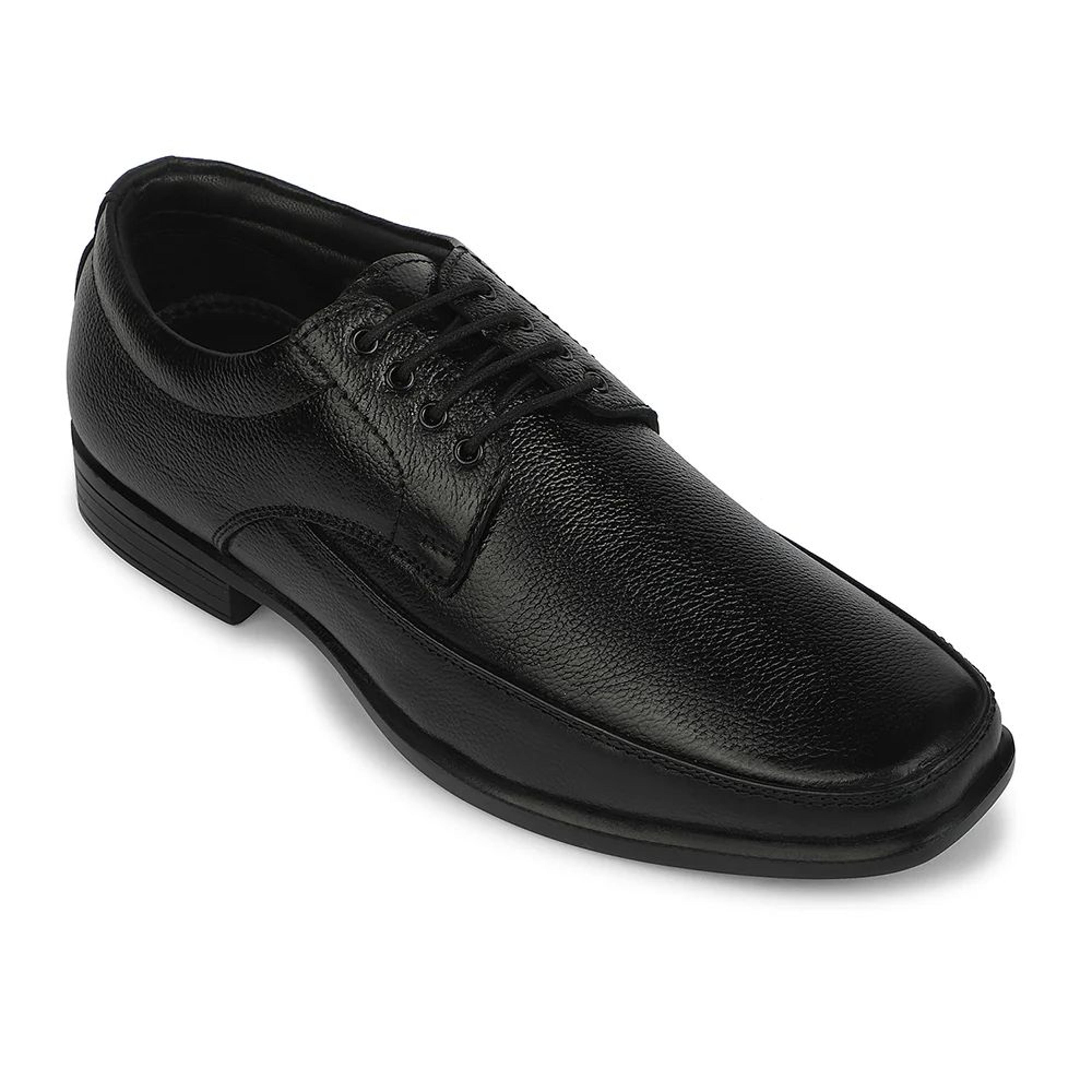Fortune Black Formal Lacing Derby Shoes for Men HML-52 by Liberty