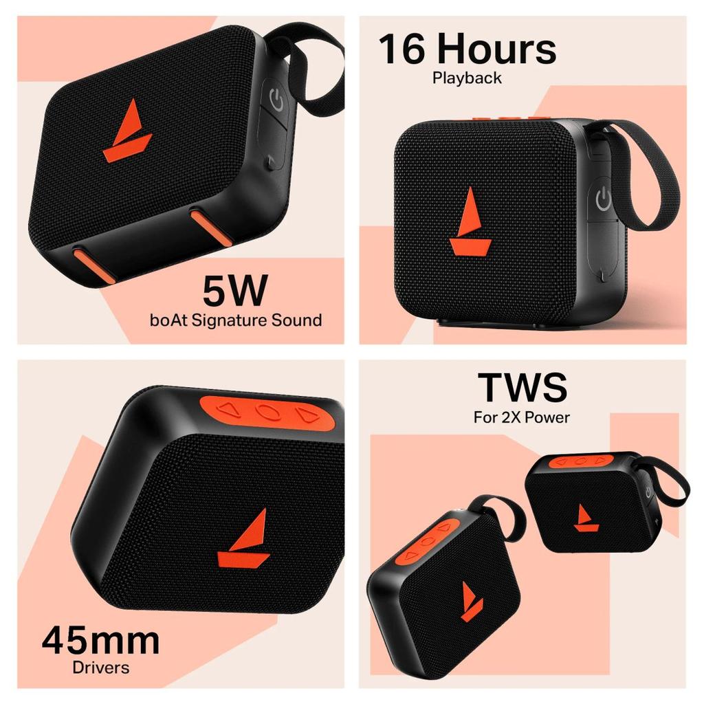 boAt Stone 310 | Portable Bluetooth Speaker with 5W Sound, TWS, 16H Playback & IPX5 — photo 8