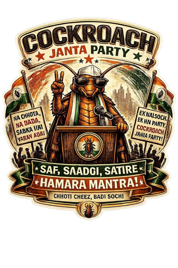 Cockroach Janta Party Premium Satire Mixed Theme Sticker | Funny Political Parody Shelf Adhesive Paper Sticker | Non Waterproof Sticker for Laptop, Car, Bike, Bottle, Notebook, Helmet & Gift (20) — photo 8