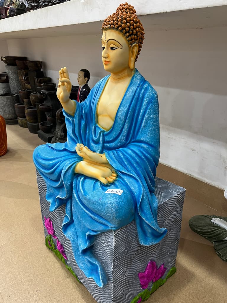 Buddha Statue | Sculpture | Bronze | Blue