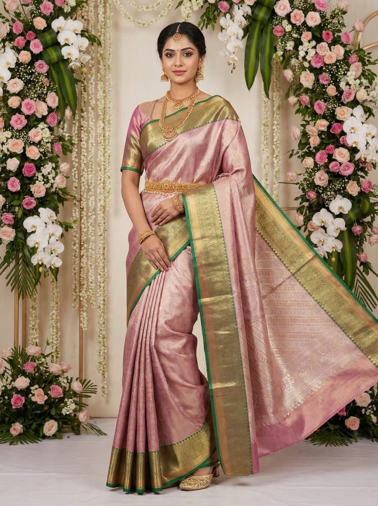 MIMOSA Women's Woven Design Kanjivaram Style Art Silk Saree with Blouse Piece - Magenta (SA00001522MJFREE) — Default Title