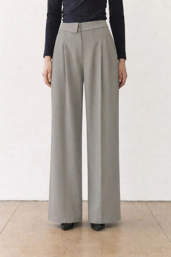 Clean Collar Waist Pleated Trousers — photo 5